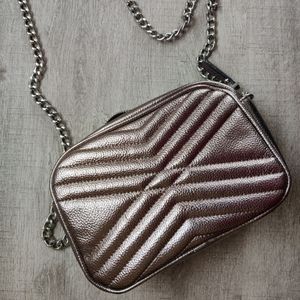 Metallic clutch crossbody